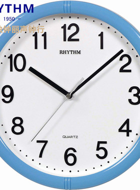 日本RHYTHM丽声挂钟静音客厅办公室卧室现代简约树脂12英寸CMG434