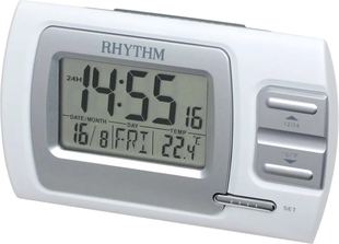 日本正品 RHYTHM丽声闹钟液晶电子钟日历温度贪睡夜灯LCT074
