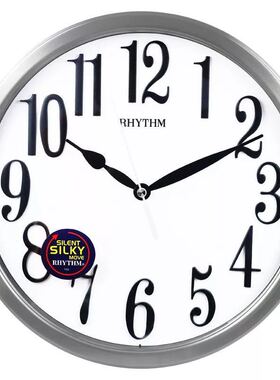 日本丽声RHYTHM金属静音简洁挂钟立体显眼客厅办公室钟表CMG442