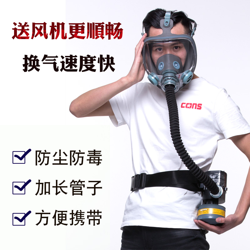 防毒面具全面罩喷漆农药可配电动送风机双箭龙SJL-700P-A-1防甲醛