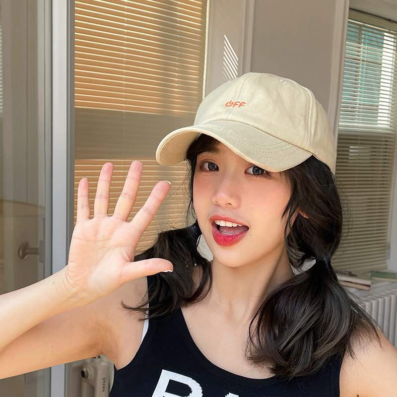 卡其色棒球帽女春夏季韩版百搭简约日系ins潮牌男士小标鸭舌帽子