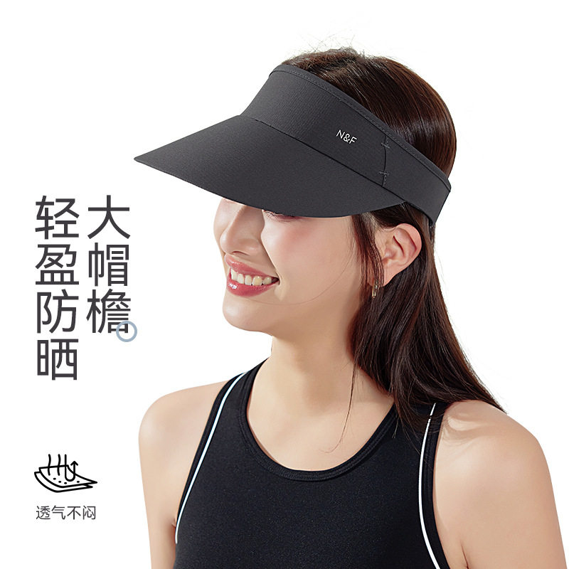 N&F夏季新款空顶遮阳帽女大帽檐防晒帽防紫外线透气轻盈太阳帽