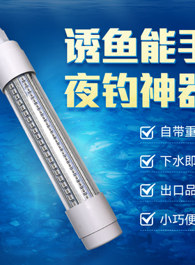 5V12V24V30W下水灯LED诱鱼灯户外夜钓银鱼翘嘴鱿鱼抄网集鱼应急
