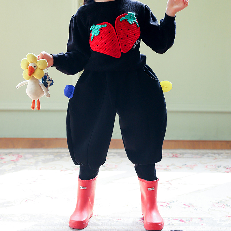 小蜜糖长裤厚款束脚灯笼裤秋冬