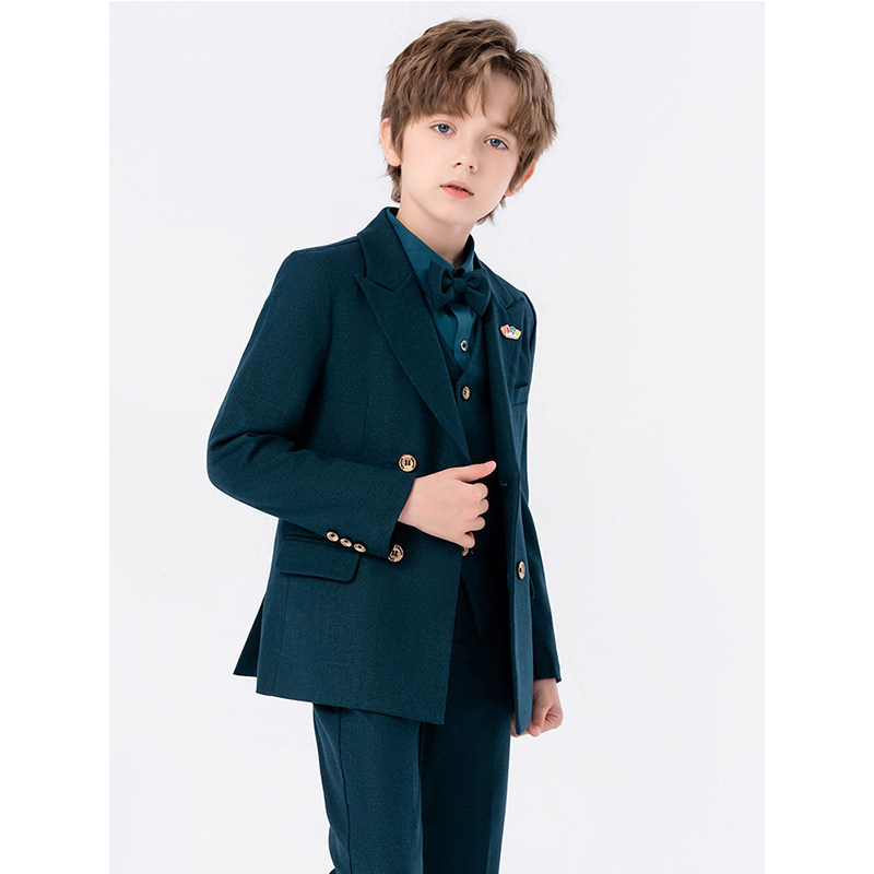 儿童西装套装男童礼服钢琴演出服小西装主持人花童套装冬季厚款