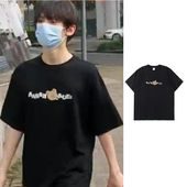 半袖 左航同款 上衣 短袖 t恤潮女ins圆领宽松纯棉情侣装 衣服夏季 新款