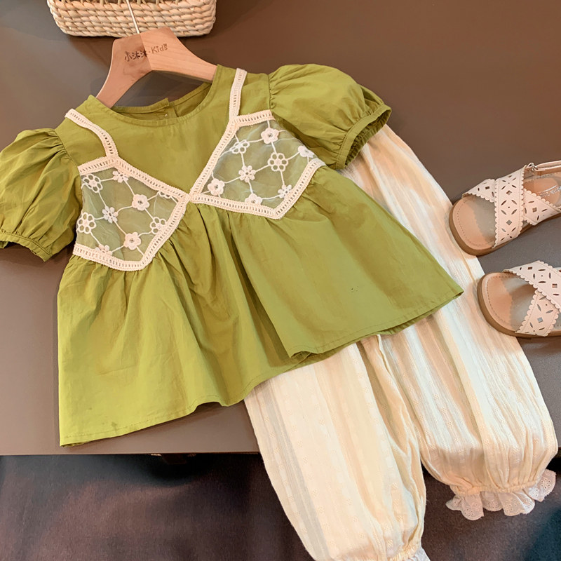 小沐沐女童装时髦套装洋气2022夏季新款韩版女孩甜美网红炸街套装