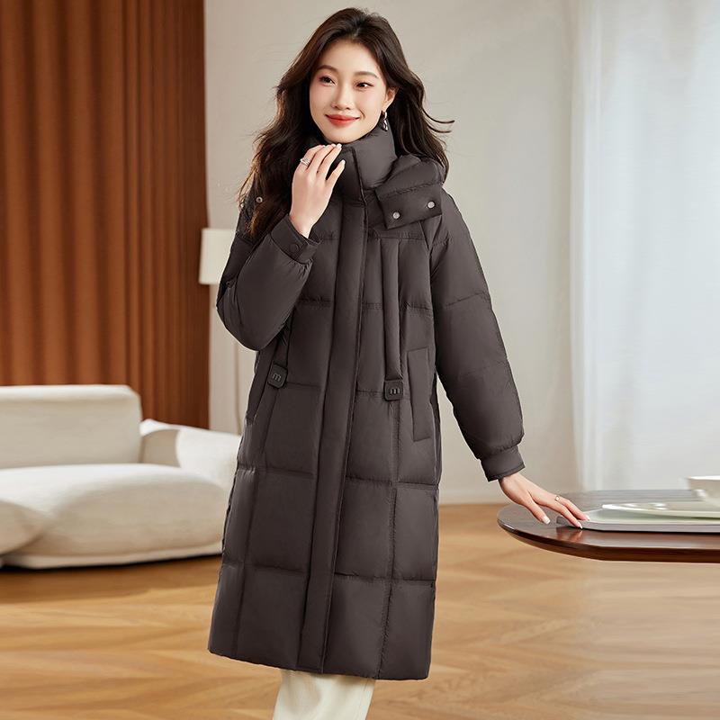 高端羽气绒女冬季中尚长款新款时洋加厚保暖过膝ZZI885R白鸭绒服