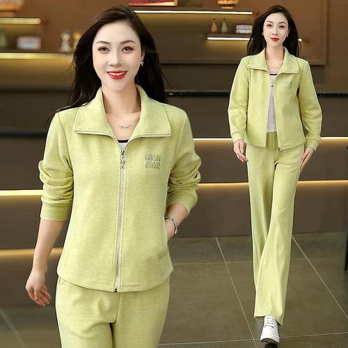牌品妈妈春装休闲运动套装新洋96345161中款老年女春秋外套气时尚