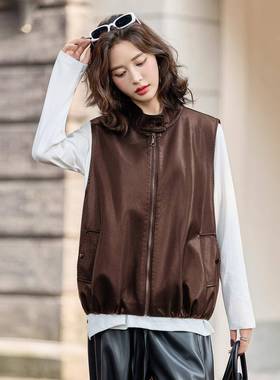甲皮衣马短外套秋女宽松显外穿薄款季新款休闲APQ瘦马夹