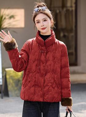 新2式国风提花短款羽绒服女YX86530-025冬季新款洋气好8看中外套