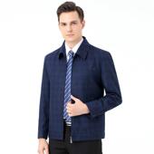 外套 J便爸装 新品 秋冬中务年克男翻领休闲中爸老年商简约轻夹88