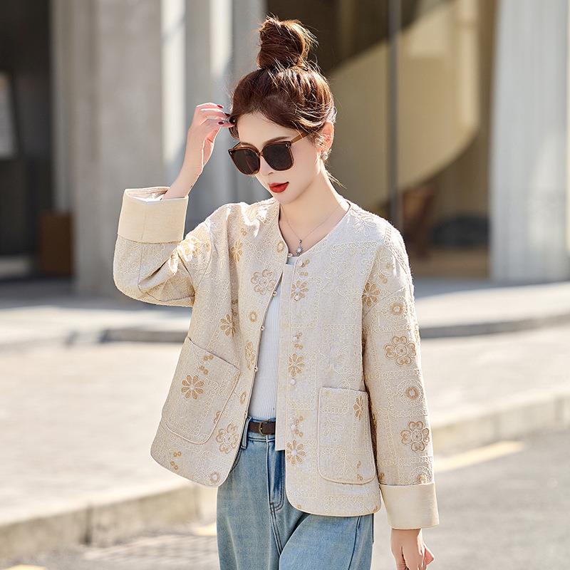 新品现货20款225春季新女装时尚小风个子新中B2505式国刺绣外套B5