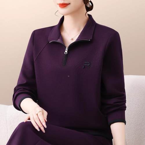 休闲动装女新款春秋季减时尚运洋气96373672质套妈妈龄显瘦跑步两