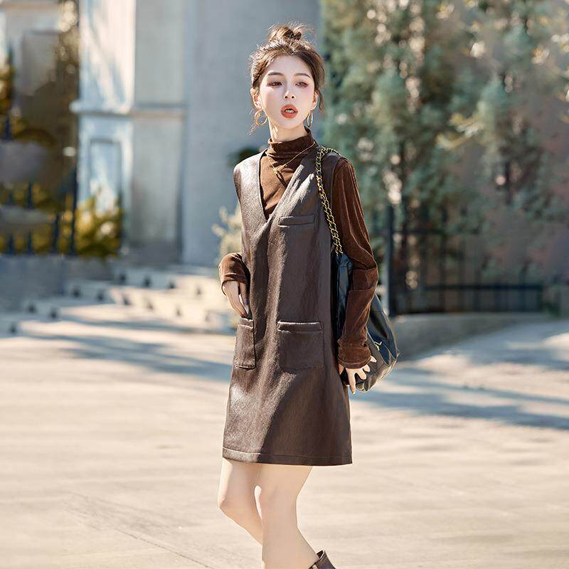 新款时套尚气ZYI5109J质休闲高感时髦风尚雅连衣级裙丝绒优打底装