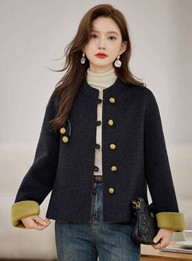 2025秋冬新款国双面羊毛大风衣新中式小个子羊毛ZQ25259-呢外套Z2