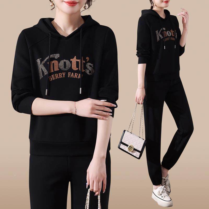 装运动套士长袖76204338女春新款气质妈妈装长裤休闲百搭卫秋衣两