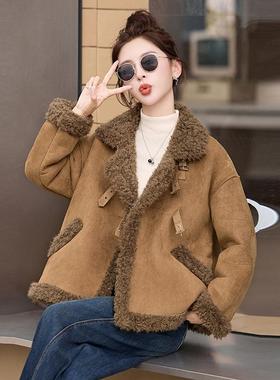 0皮毛一体3外套女加厚保暖尚225冬季新款时百搭小个子上C3606-10