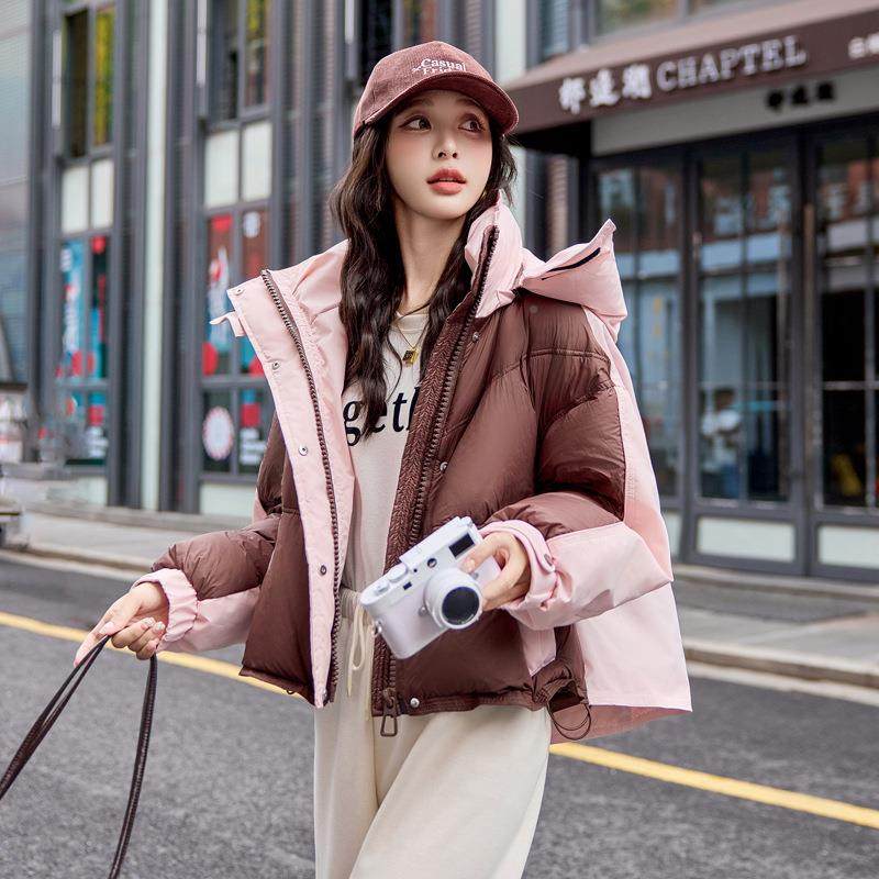 女式绒服冬羽季新款韩宽松连帽新国标9白鸭绒面包服外套Y8版Y8719