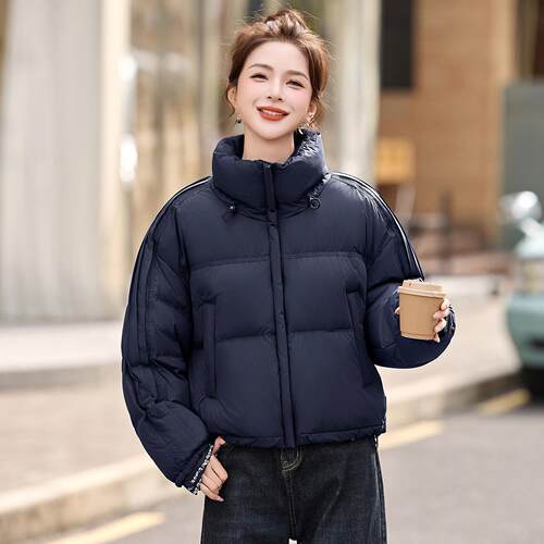 时尚绒羽服女ME251111短白款小个子冬面季加厚鸭绒包服外套