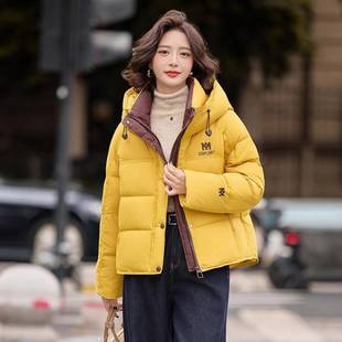 时尚 百短款 帽休闲连保暖搭厚外绒套Ｗ 新品 羽服ＷＷ2561女2025冬季