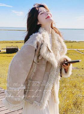 黄色派克衣棉奶服冬季棉加绒加女厚C021-06外套巨好看高级感仿皮