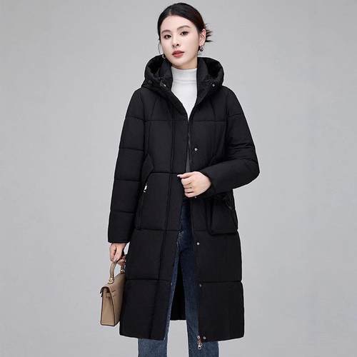 正品羽棉服女装新805819款妈妈连冬帽加厚极绒寒保暖大款码外套棉