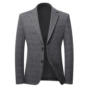 中青男装 年西装 韩休闲潮款 流修身 服外套 6668 印花西版 L秋冬新男士