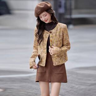粗呢短小香风外花套ZYI908L女款年秋季新款名媛气质百搭高端洋气