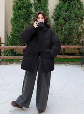 紫色立领时尚B279-888绒女羽绒服季新款独亮特漂面包服超冬火外套