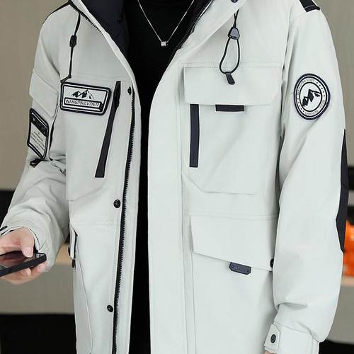 冬季男士羽绒年卸连新款帽冲锋外套可拆三合98606405一休服闲夹克