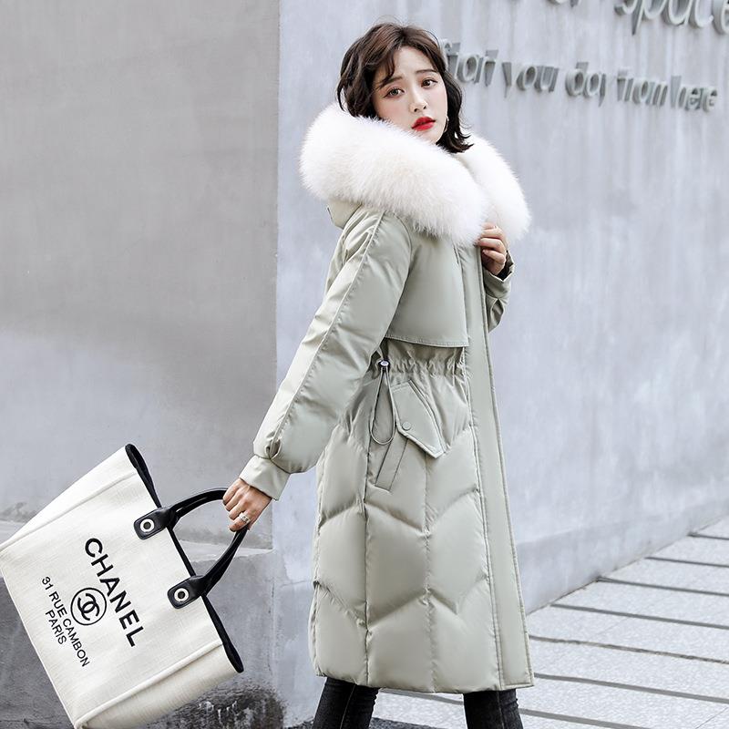 季新款冬青年时尚羽绒服暖女中长款2069显连帽加厚洋气保外瘦套