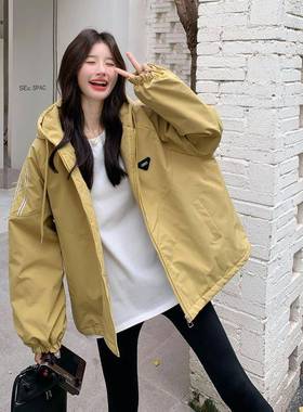 黄色韩浅系设计感冬连帽工装松棉服外C117-180套女季小个子宽减龄