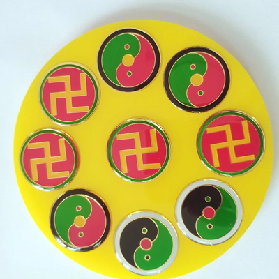 纯铜双面五行通关吸财盘五行太极能量盘五龙镇掌中宝办公摆件