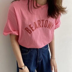 實拍實價 韓版簡約字母短袖T恤