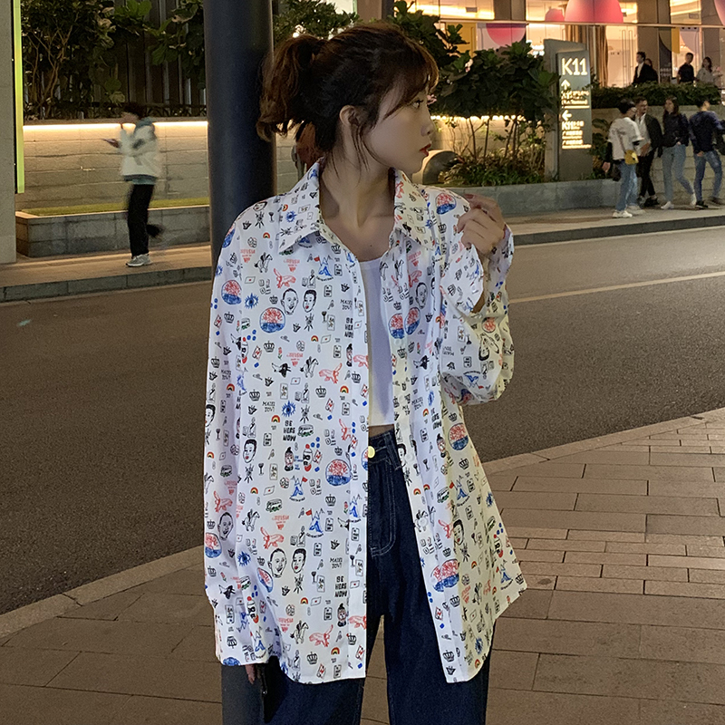 Real price printed long sleeve shirt