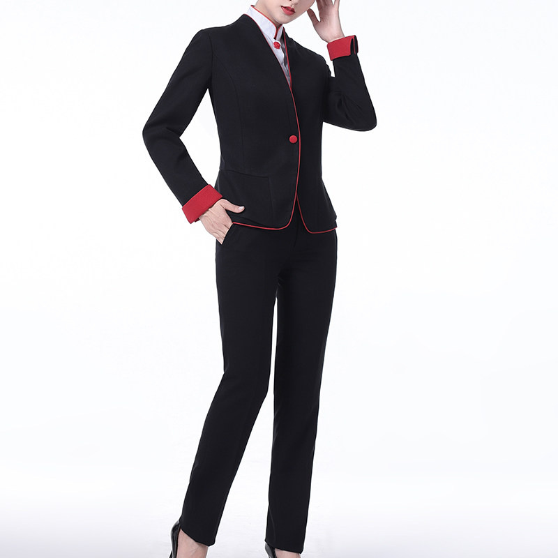 中信银行女士长袖西装修身制服