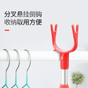 家用可伸缩长柄衣叉晾衣架子晒衣竿撑衣杆铝合金取衣服叉子挑衣杆