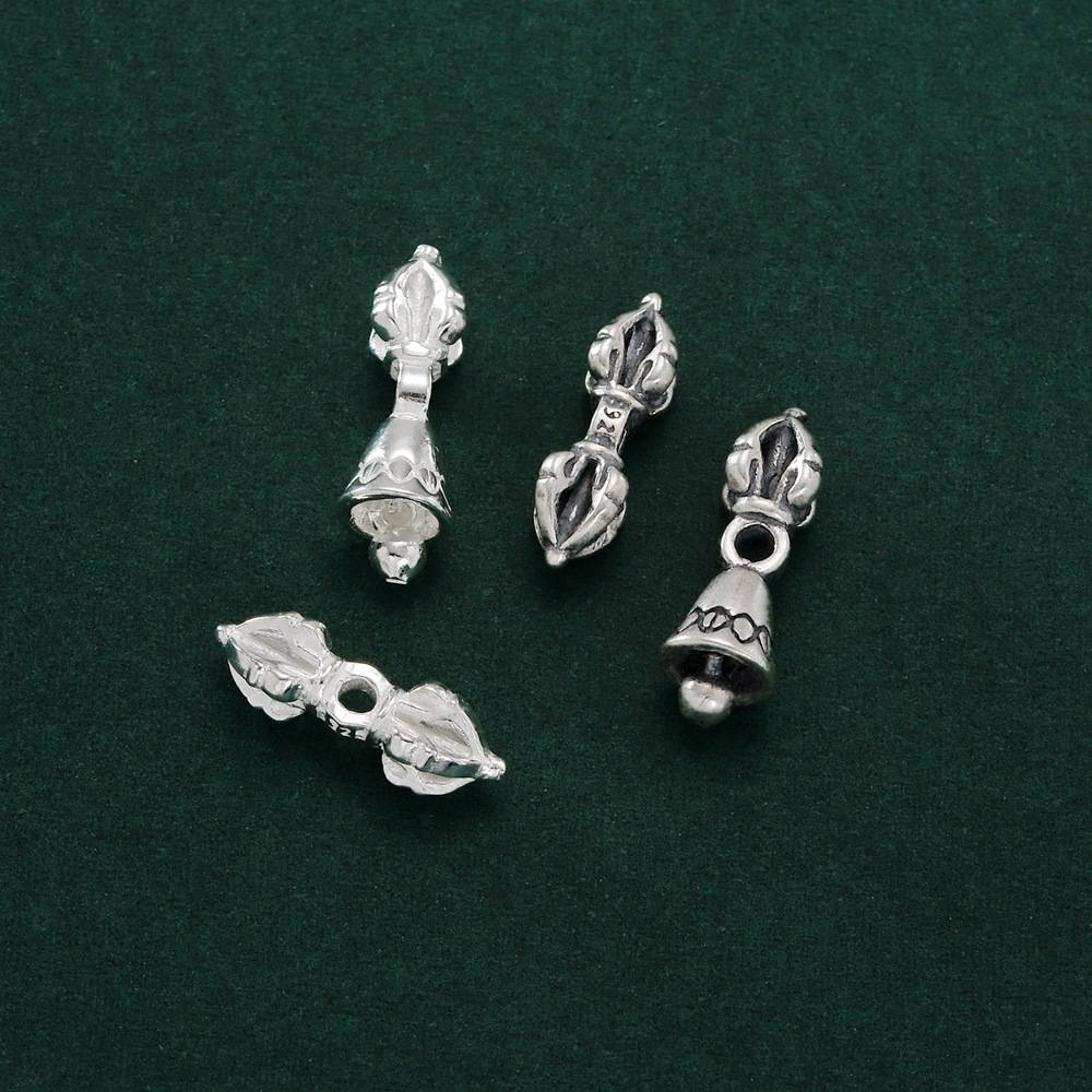 S925纯迷你小号法器金刚杵金刚铃图片