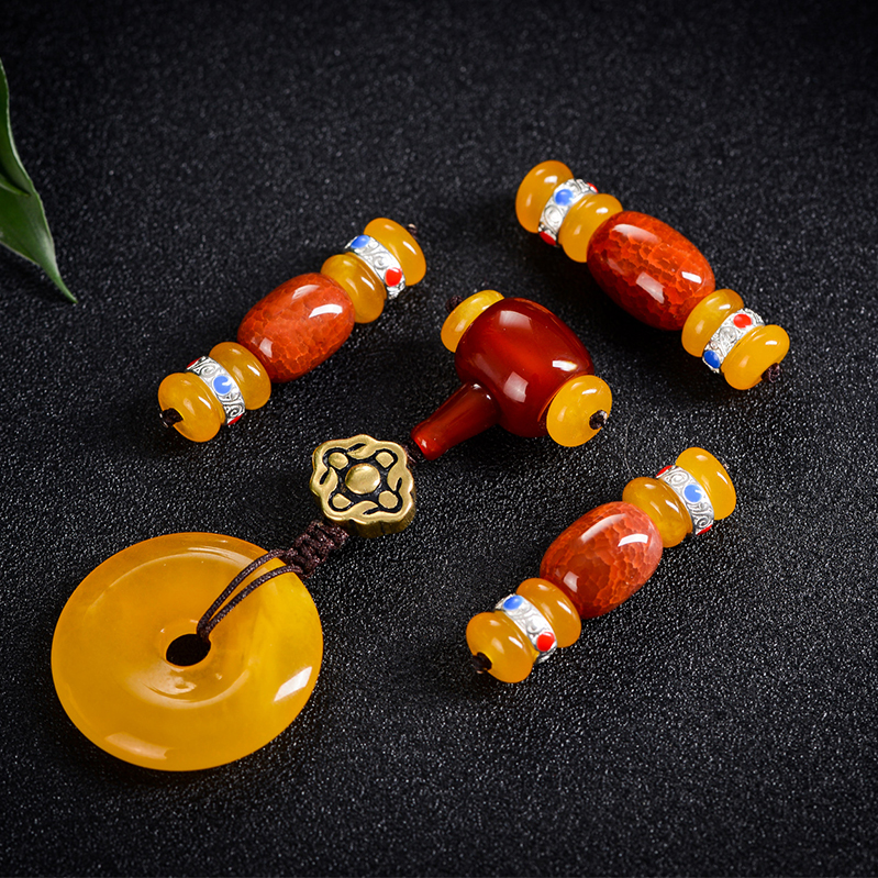 冰花龙纹玛瑙套餐星月菩提佛头