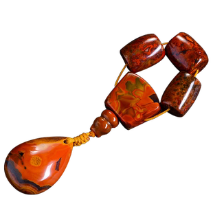 藏银黄铜镶嵌玛瑙卡子文玩配件菩提根手串108星月菩提百香籽配饰