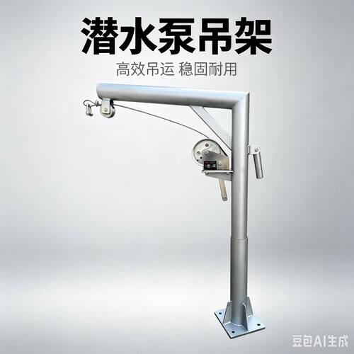 360度旋转304不锈钢手摇式双向自锁绞盘水泵提升架污水泵起吊装置