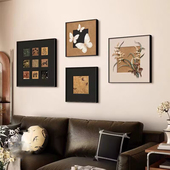 卧室客厅沙发背景墙挂画 饰画高级感餐厅壁画意式 法式 中古风餐厅装