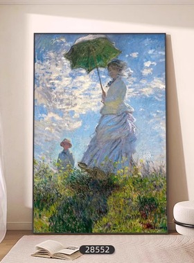 莫奈装饰画睡莲油画玄关挂画日出印象走廊过道壁画世界名画客厅画