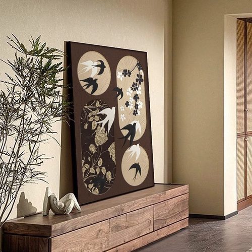 沙发落地画玄关客厅装饰画中古风