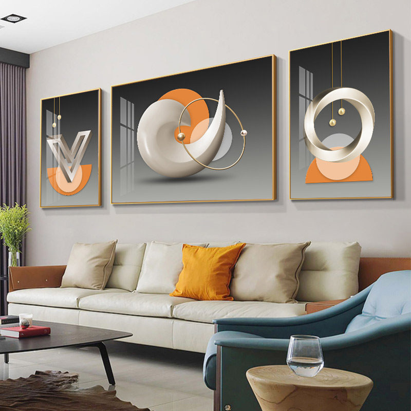 轻奢客厅沙发后面背景墙装饰画现代简约抽象创意空间壁画北欧挂画