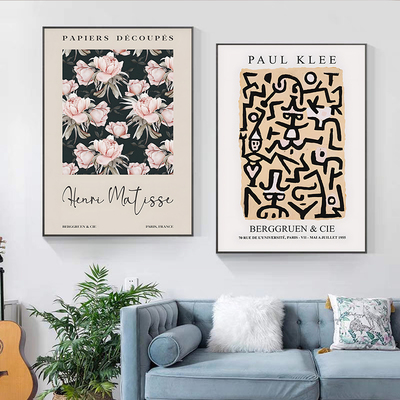 黑灰色房间卧室装饰画挂画法式