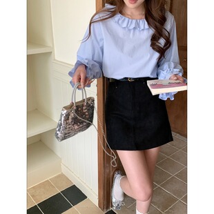 衬衫 3th 减龄荷叶边娃娃领宽松长袖 济州岛春日 ZY3985 Morning