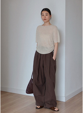 CLEAN SPACE亲肤透气针织T恤女2025十三行新款显瘦短袖上衣 53828