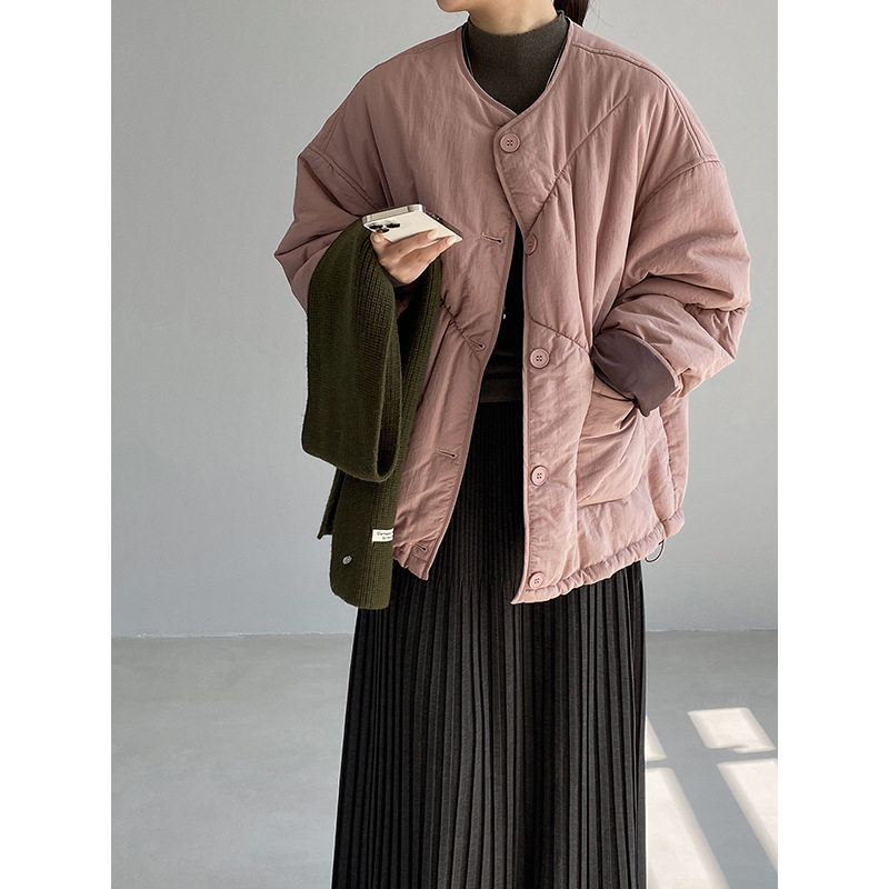 江左 日系复古工装棉服25冬季夹棉加厚面包服外套女棉衣 6376